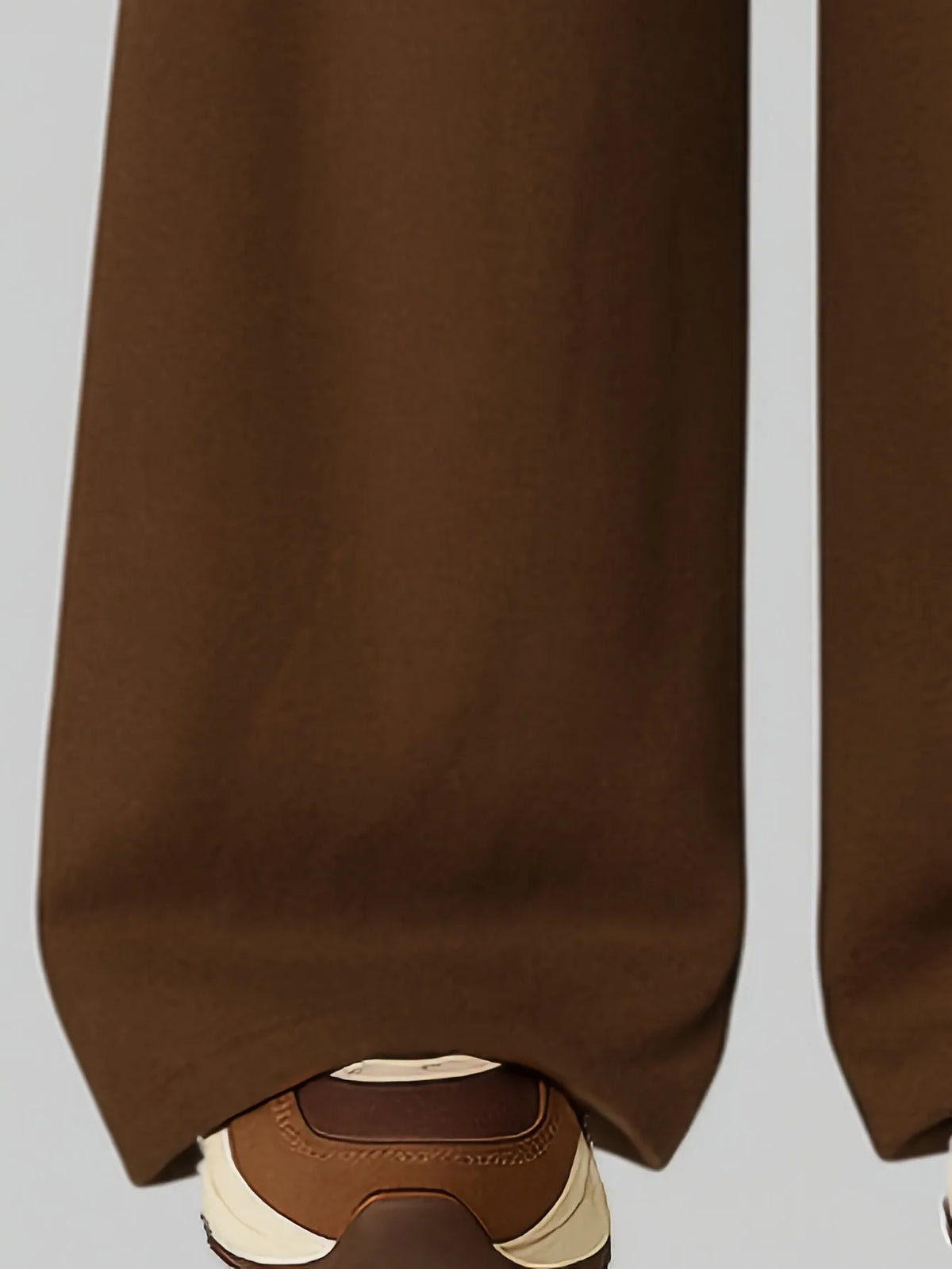 Trendy Girls 2Pcs Brown Coquette Outfit, Bow Print Short Sleeve Crop Top & Elastic Waist Wide Leg Pants