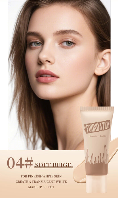 Full Coverage Foundation, Matte Finish Oil-control Liquid Foundation, Covering Blemishes And Dark Spot, Concealer Cream