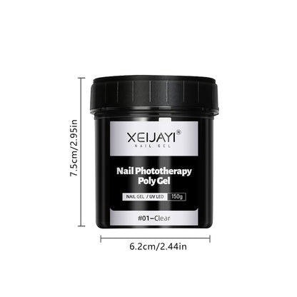 XEIJAYI 150g Poly Nail Gel UV LED Cured Builder Nail Gel Crystal Nail Extension Gel For Nails DIY At Home Salon