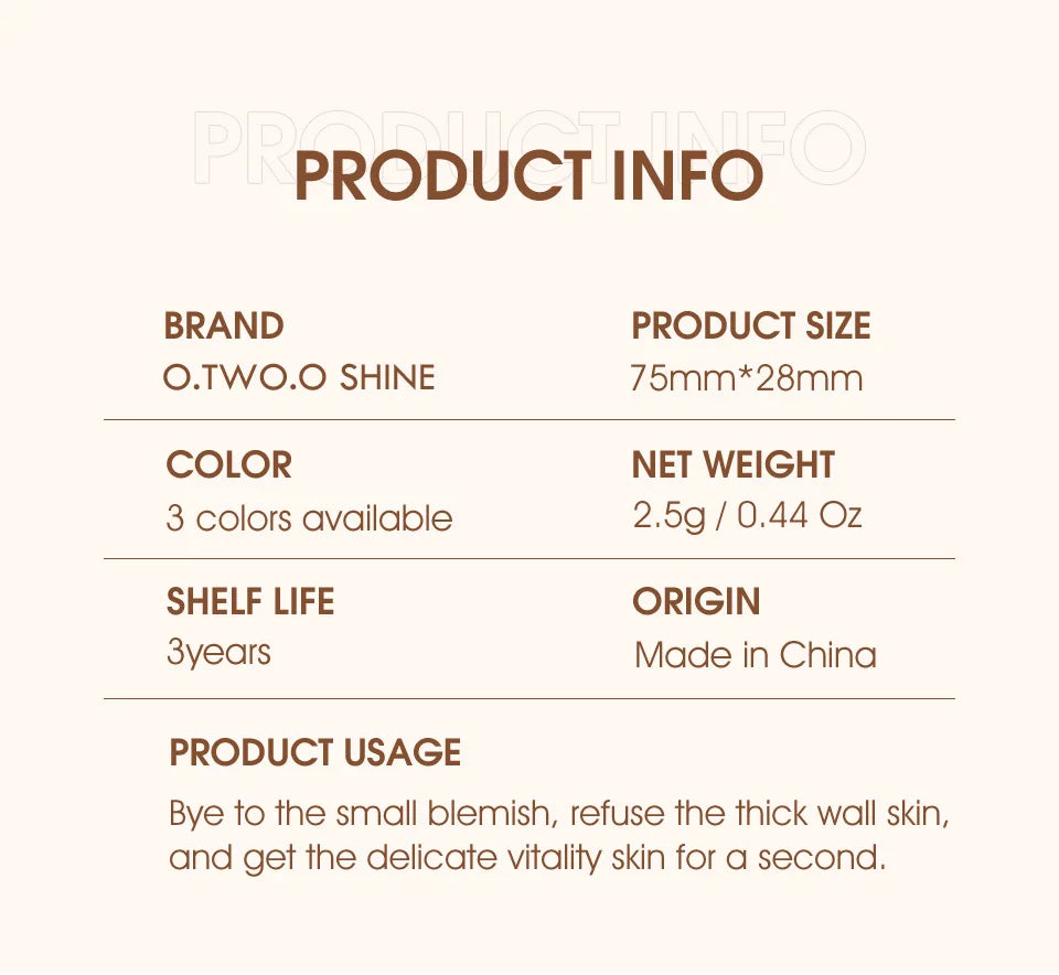 O.TWO.O Air Cushion BB Cream 3 Colors Fuller Coverage Waterproof Long-lasting Concealer Cushion Compact With Puff Face Makeup