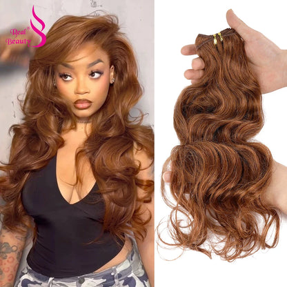 Real Beauty Platinum Blond Brazilian Body Wave Hair Weave Bundles 12"-28" High Ratio Remy Hair Extensions Brown #2 #4 #P6/613