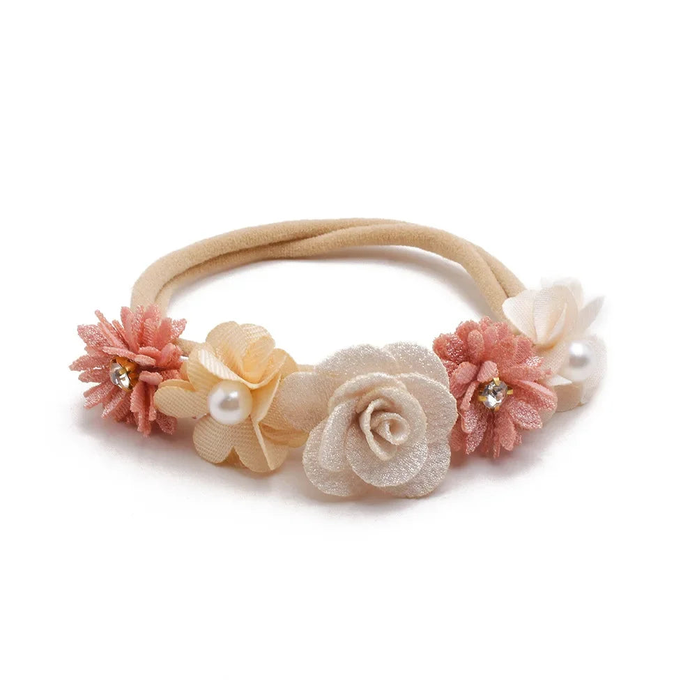 Beautiful Lovely Baby Flower Headbands Newborn Head Band for 0-12 Months Infant Headband Boutique Headwear High Elastic