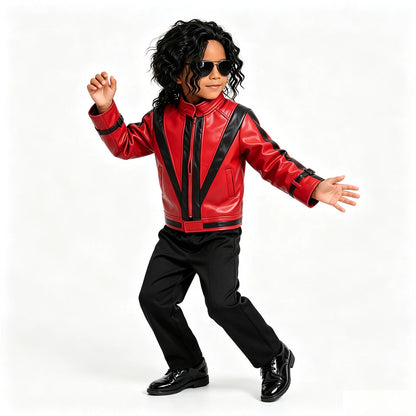 Pop Star Jackson Kids Clothes Halloween Cosplay 80s Singer Stage Performance Children's Costume Rock Disco Dancing Boys Outfits
