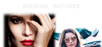 Shengke Fashion Black Watch for Women Classic Relogio Feminino Quartz Ladies Watch Woman Adjustable Mesh Strap Montre Femme