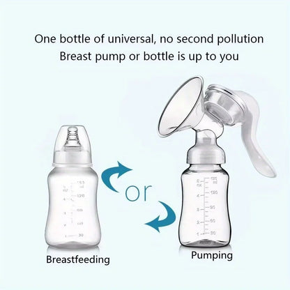 1PCS Painless & Portable Manual Breast Pump - High Suction, Chemical-Free Milk Collector for Postpartum Moms, Milking Machine