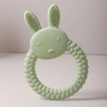 Silicone Teether Baby Gift Easter Bunny Shaped Cartoon Cute Teething Toy Chew Bead Sensory Gum Relief Soother