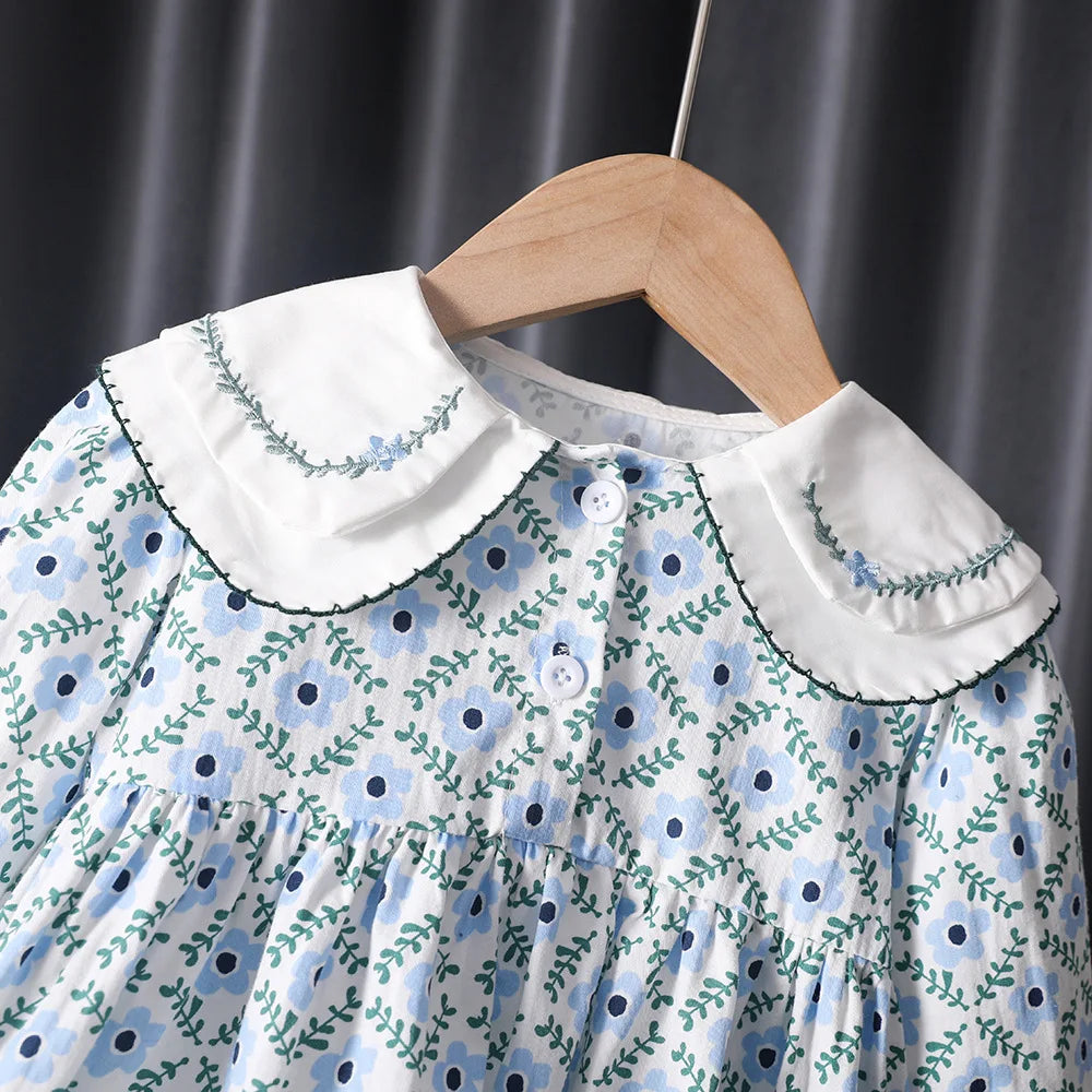 2PCS Baby Girl Clothes Set Spring Autumn Children Clothing Flower Dress+Knit Jacket Outerwear Suit Kids Toddler Outfits