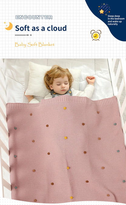 Baby Blanket Knit Stroller Swaddling 90*70CM Sleeping Sack Fashion Colored Dot Newborn Girls Bedding Quilt Boys Plaid Super Soft