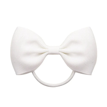 2.75 Inch Small Ribbon Bows With Elastic Hair Bands For Kids Girls Ponytail Solid Color Bowknot Hair Ropes Ties Hair Accessories