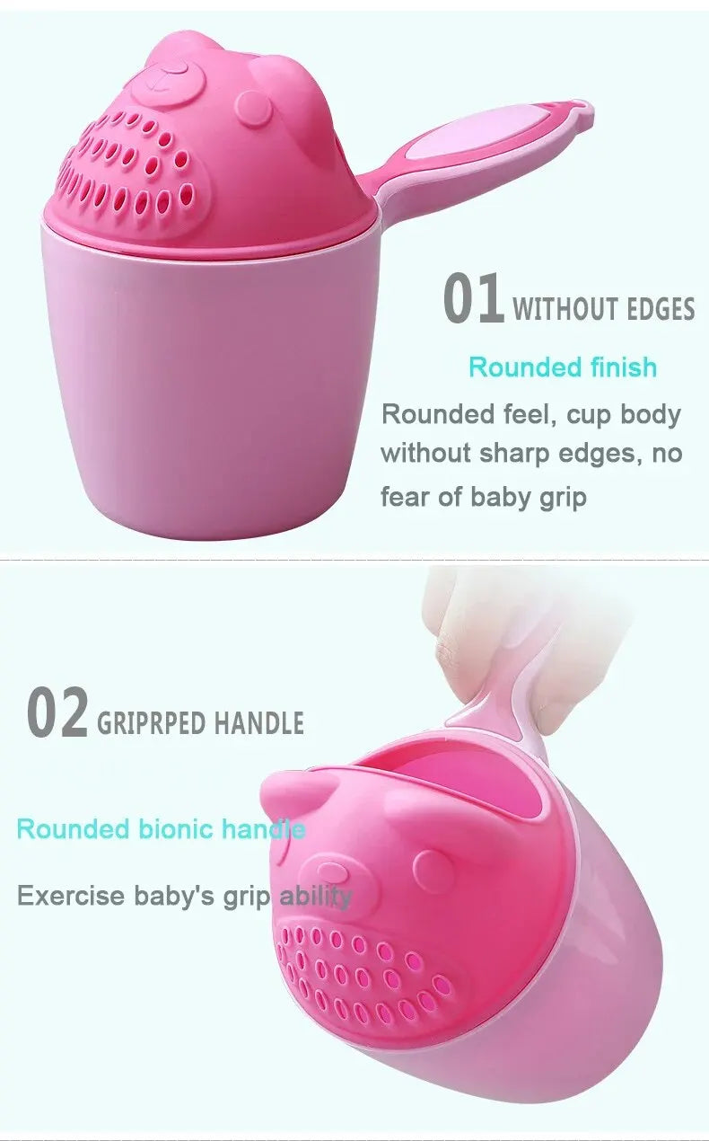Toddler Shampoo Cup Baby Bath Caps Child Washing Hair Cup with Eye Protection Bathing Bailer Kids Shower Spoons - Bathing Tool