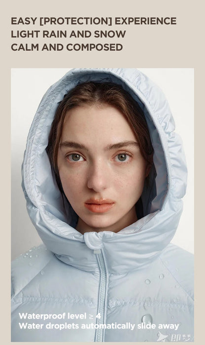 Semir Down Jacket Women Solid Color Loose Versatile 2025 Winter New Waterproof Oil-proof Stain-proof Hooded Coat Down Jacket