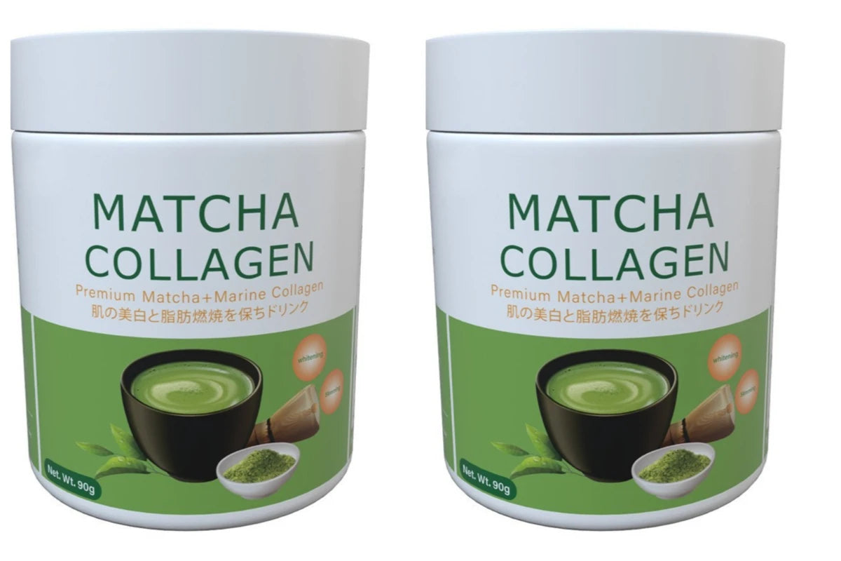 Matcha Collagen Powder with Marine Collagen Organic Green Tea Drink Mix Daily Beauty Wellness Support Gluten Free 30 Servings