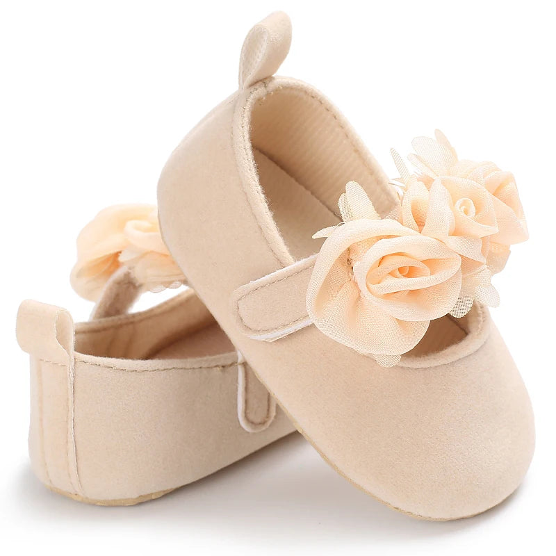 Baby Learning Walk Shoes, Elegant 3D Flower Infant Crib Shoes,Multi Style Soft Dress Footwear for Newborn Baby Girls 0-18Months