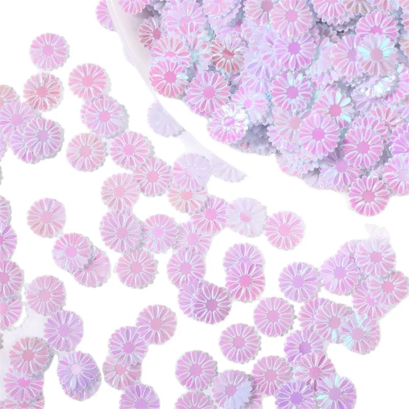 500g/bag 9mm Daisy Sequins - Glitter Flakes for Slime Filling, Nail Art & Phone Case Decor, DIY Resin Craft Accessories