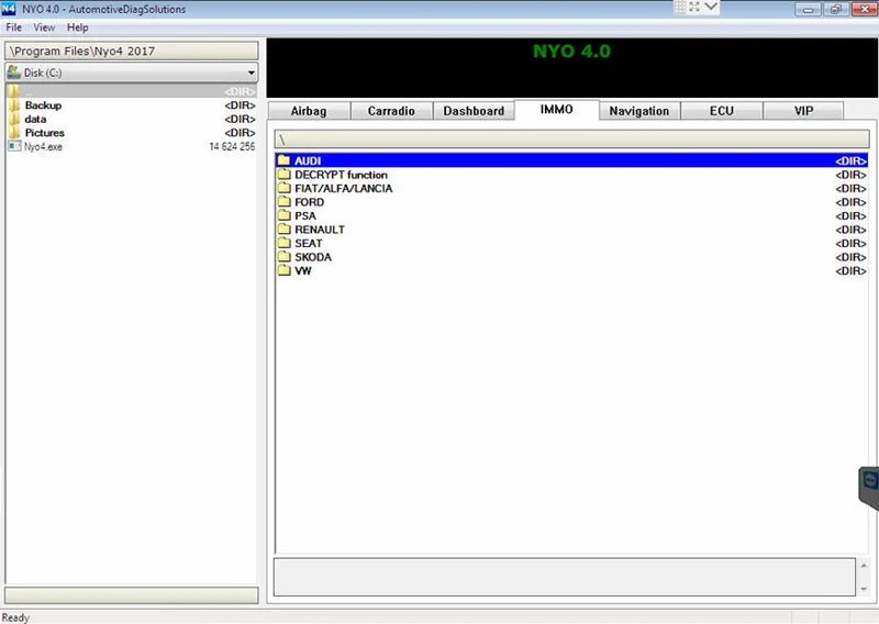 NEWEST Auto Repair Software 2017 NYO 4.0 Full Database Airbag+Carradio+Dashboard+IMMO+Navigation Install Video Guide