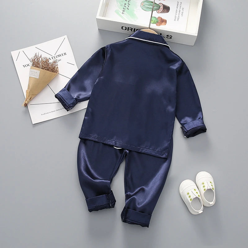 New Spring Autumn Baby Boys Clothes Set Children Pajamas Long Sleeved Shirt Pants 2Pcs/Sets Kids Girls Sleepwear Infant Costume