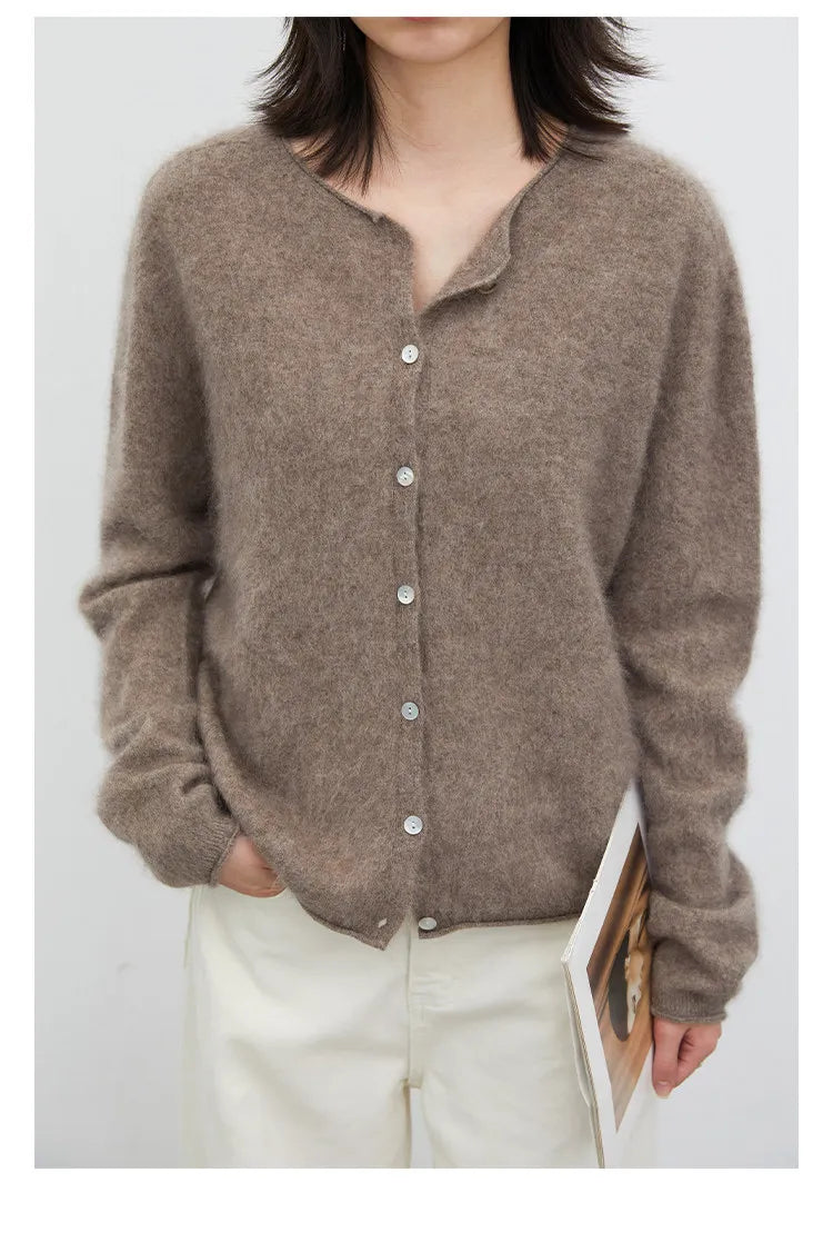 CHIC VEN New Women Knitted Cardigan Solid Long Sleeved Single-breasted Loose Casual Oversize Female Sweater Autumn Winter 2026