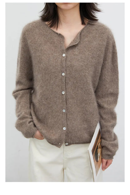 CHIC VEN New Women Knitted Cardigan Solid Long Sleeved Single-breasted Loose Casual Oversize Female Sweater Autumn Winter 2026