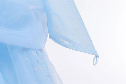 Elsa Cosplay Costume Kids Layers Deluxe Ball Gown Princess Dresses Aurora Christmas Wedding Evening Dress Girls Princess Dresses