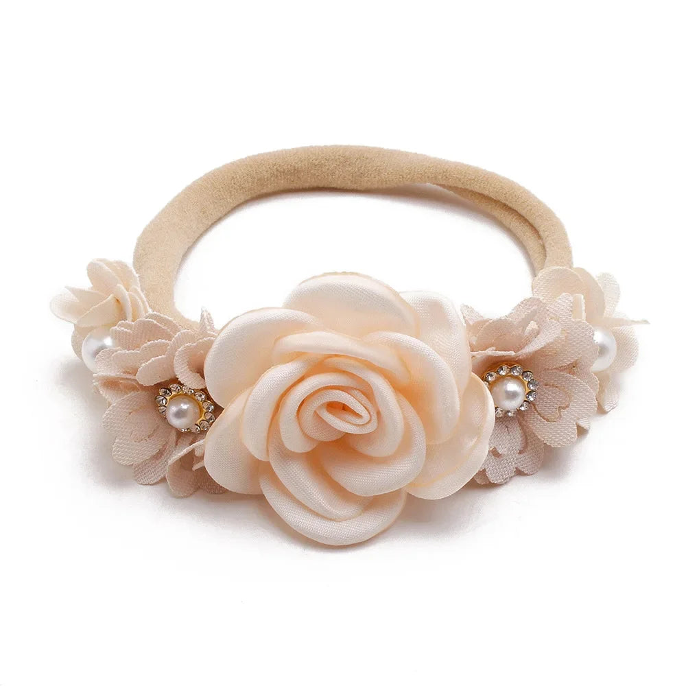Beautiful Lovely Baby Flower Headbands Newborn Head Band for 0-12 Months Infant Headband Boutique Headwear High Elastic