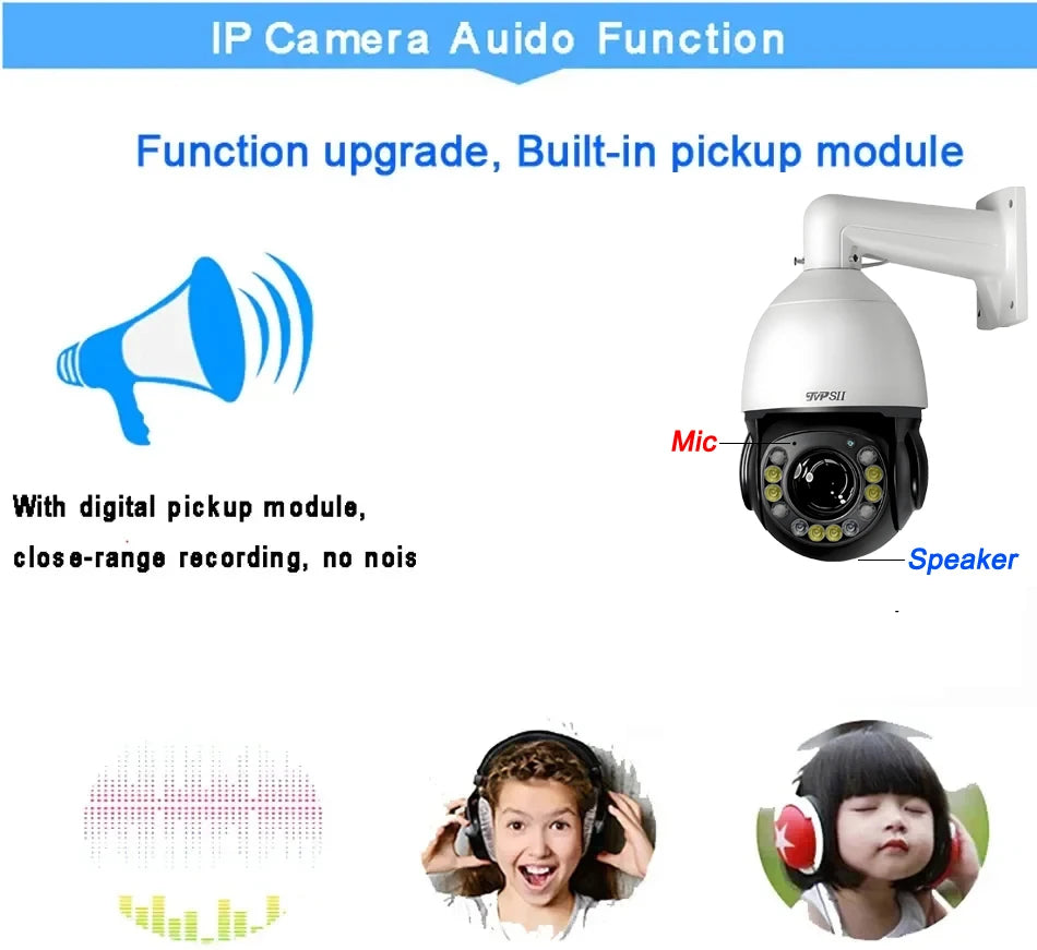 Metal Full Color Laser Infrared Auto Tracking Cruise 8MP 4K 30fps 90X Optical Zoom 360° Audio Onvif POE Speed Dome PTZ IP Camera