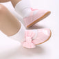 Toddler Girls' Fashionable Bowknot Princess Shoes, Comfortable Soft Mary Jane Flat Shoes Suitable For Parties And Various Activi