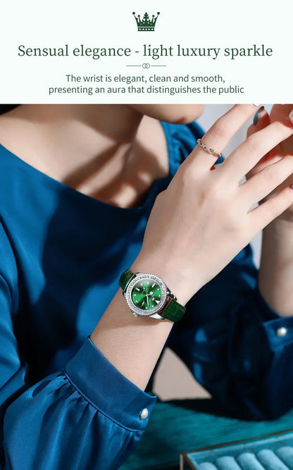 OLEVS 9945 Luxury Diamond Stainless Steel Quartz Watch for Women Elegant Ladies Waterproof Sport Women's Wristwatch Reloj Mujer
