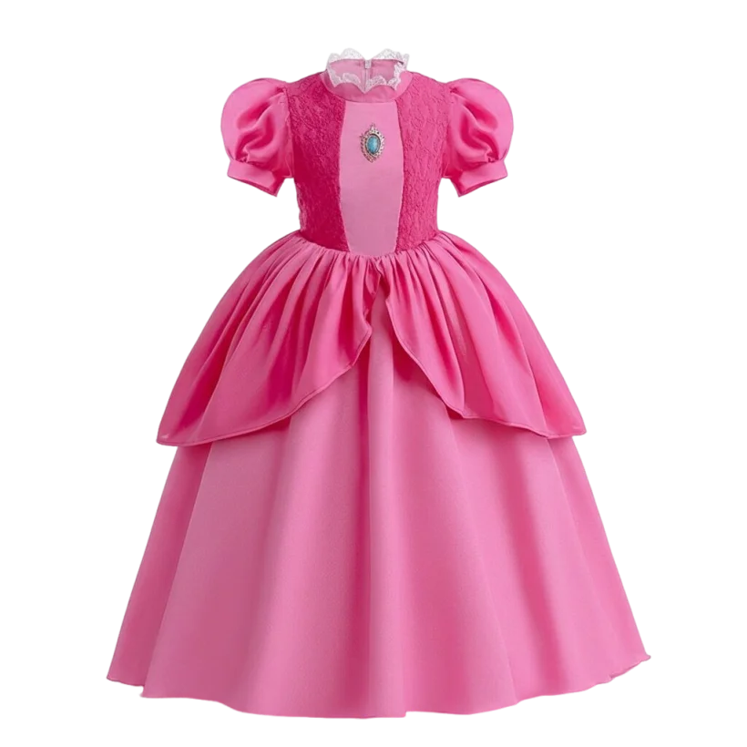 Girls New Game Movies Rosalina Peach Princess Dress Carnival Party Birthday Outfit Peach Cosplay Halloween Costume Dress