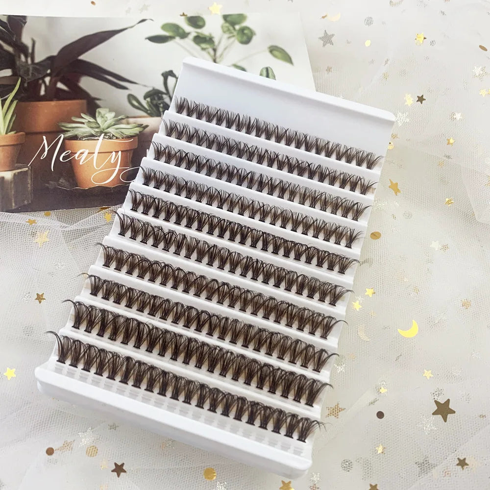 Cluster Lashes, 240pcs 40D 9-16mm Mixed Lengths, Ultra-Natural Look Thin Ultra-Soft Ultra-Light, Reusable  for Beginners
