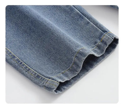 2024 Fashion Spring Autumn Kids Jumpsuit Boys Girls Cartoon Denim Bib Pants Children Trousers Fashion Toddler Casual 0-5Y