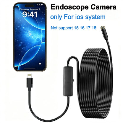 Endoscope Camera  Borescope with 8 LED Lights 8mm Inspection Camera for iOS System