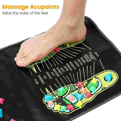 Foot Massage Mat Reflexology Walk Stone Road Acupressure Acupoint Mat For Long Sitting, Elderly & Students
