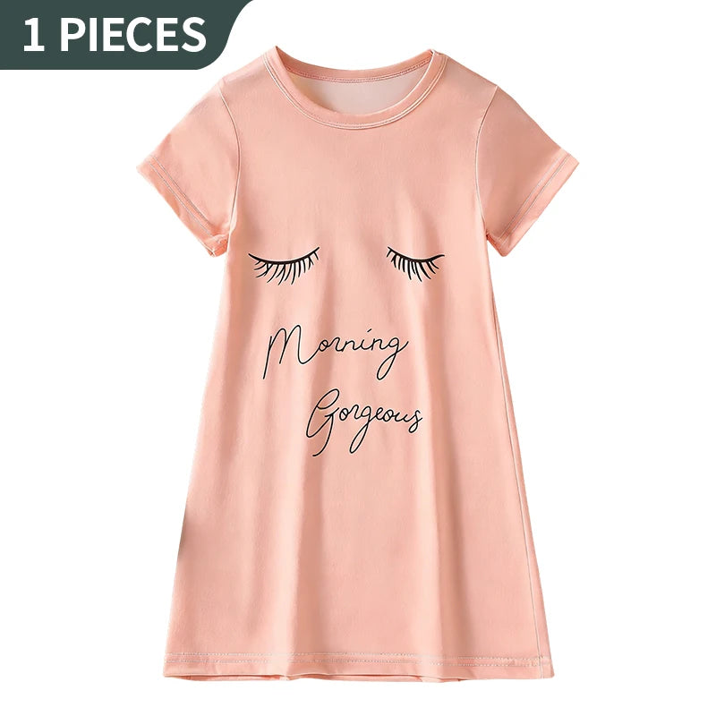 1/2 Piece Children's Sweet And Lovely Straight Skirt Loose And Comfortable Girl's Home Skirt Casual Round Neck Plus Size Skirt