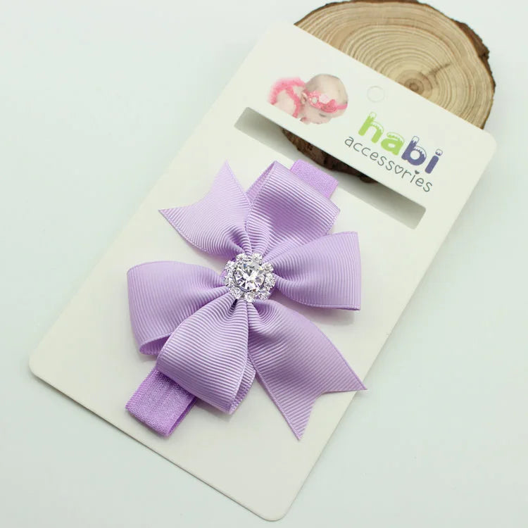 1 Piece Baby Headband Girl Bandage Ribbon Bowknot Infant Kids Hair Accessory Newborn Bow Crystal Toddler Band Headwear