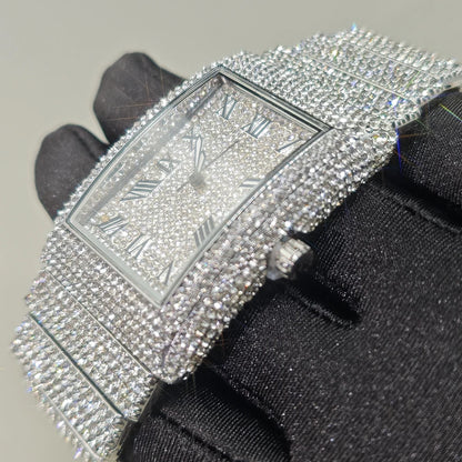 2025 Hot Luxury Brand Quartz Diamond Watch For Men Fashion Hip Hop Full Diamond Bling Jewelry Wristwatches Man Dropshipping ﻿
