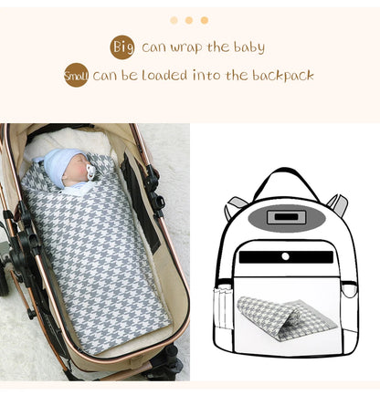 Baby Blankets Newborn Cotton Swaddle Wrap Plaid for Infant Kids Boys Girls Ultra-Soft Reversible Knitted Toddler Receiving Mats