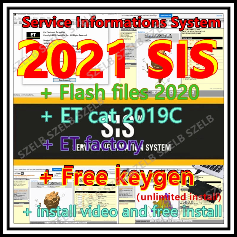 2021 SIS Software + Cat ET 2019C Electronic Technician 2021 SIS for Red Cat Service Information System Repair Software Free Keyg
