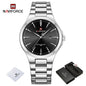 NAVIFORCE Trend Watch for Men Casual Date Display Waterproof Quartz Military Stainless Steel Strap Man Watches Relogio Masculino