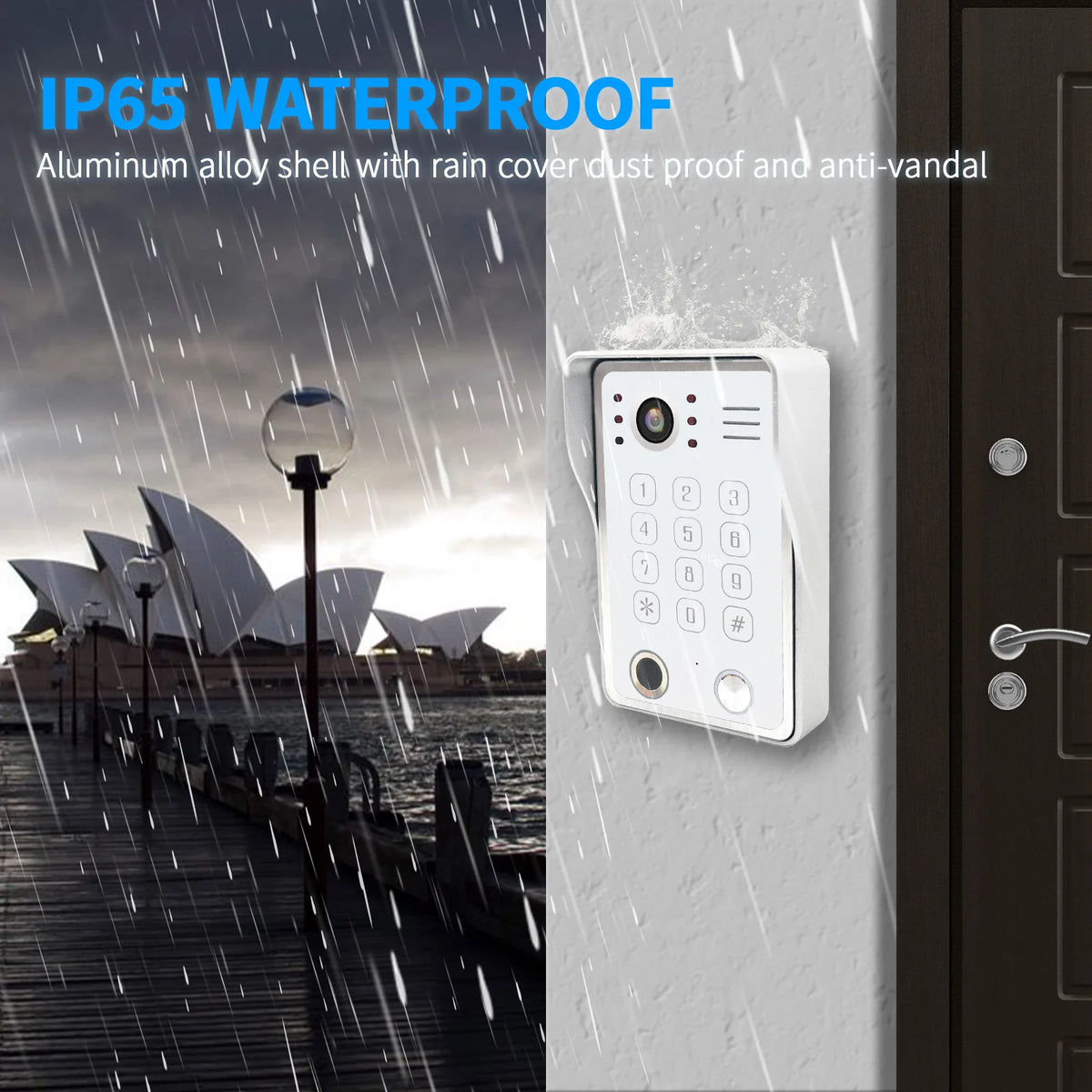 ANJIELO Tuya WiFi 5-in-1 Fingerprint Unlocking Video Intercom System, Suitable For Homes, With 1080P HD Security Protection