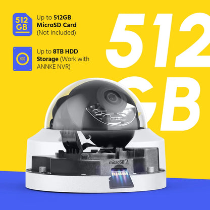 ANNKE 8CH 4K IP Camera Security System 265+ 8MP Poe Camera Two Way Audio Video Surveillance CCTV 4MM Lens Support 256G Card IP67