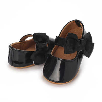 Toddler Girls' Fashionable Bowknot Princess Shoes, Comfortable Soft Mary Jane Flat Shoes Suitable For Parties And Various Activi