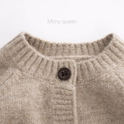 2026 Autumn New Children Long Sleeve Knit Coat Boys Girls Cotton Knitted Cardigan Baby Vintage Sweater Jacket Kids Clothes