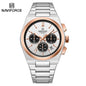 Top Brand NAVIFORCE Men and Women Quartz Chronograph Watch Stainless Band Stylish 24 Hours Date Display Couple Wristwatches 2024