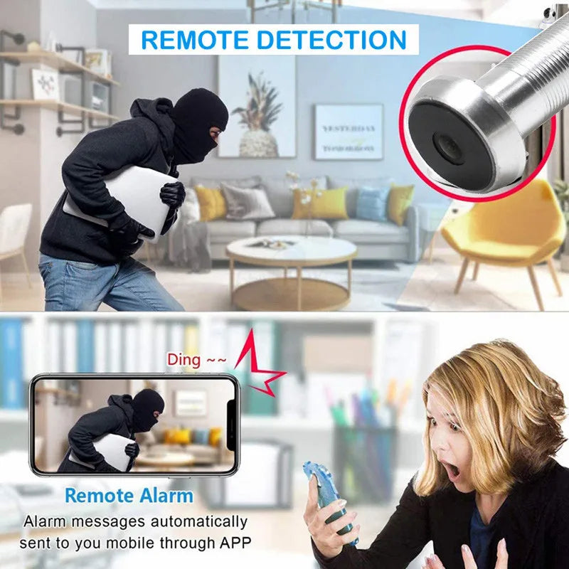 Peephole No Expansion Hole Diameter 16mm 1080P Wide Angle Cat Door Eye Hole Camera Security Wifi Mini IR Wireless Camera Viewer
