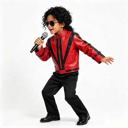 Pop Star Jackson Kids Clothes Halloween Cosplay 80s Singer Stage Performance Children's Costume Rock Disco Dancing Boys Outfits