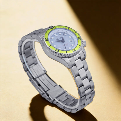 Horolo 30mm Women's Watches Japan Solar Movement Luminous Water Resistant Sapphire Stainless Steel Luxury Watch Gift For Wife
