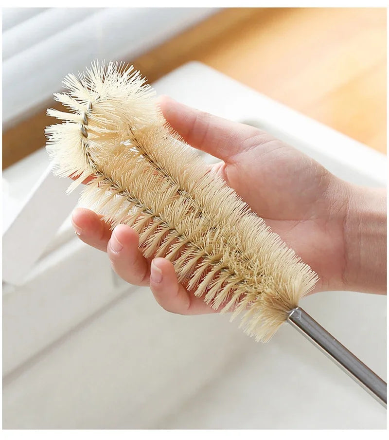 Kitchen Cleaning Tools Drink Bottles Glass Scrubbers Cleaning Brush Wooden Bottle Cleaning Brush with Long Handle