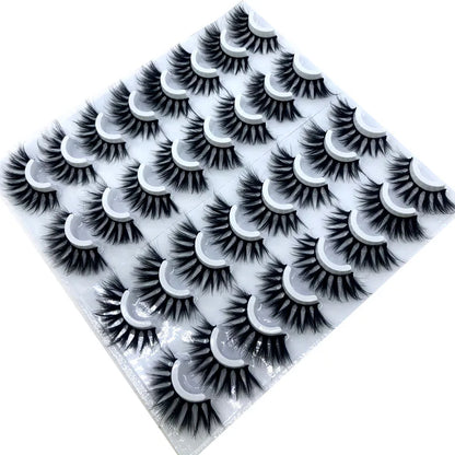 16 Pairs 3D Mink Lashes Natural False Eyelashes Dramatic Volume Fake Lashes Makeup Eyelash Extension Silk Eyelashes