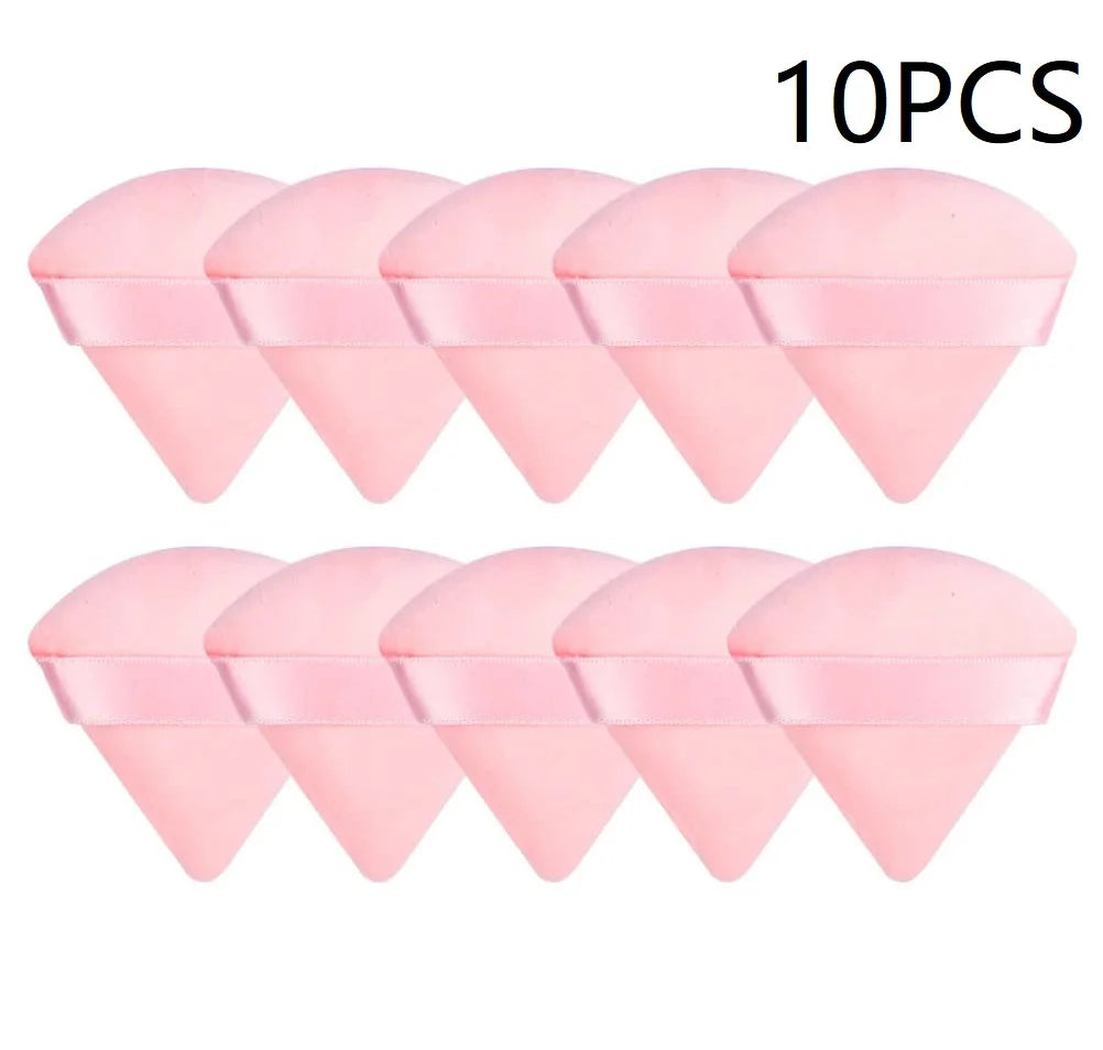 10PCS Triangle Finger Makeup Puff Soft Sponge Blender Wet Dry Powder Puff Reusable Portable Daily Face Cosmetic Beauty Tools