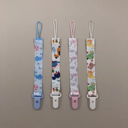 Cartoon Fixed Button Baby Pacifier Clip Chain Ribbon Dummy Soother Holder Chain Anti-drop Buckle Strap for Pacifier Baby Feeding